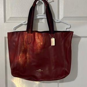Ted leather coach purse tote bag